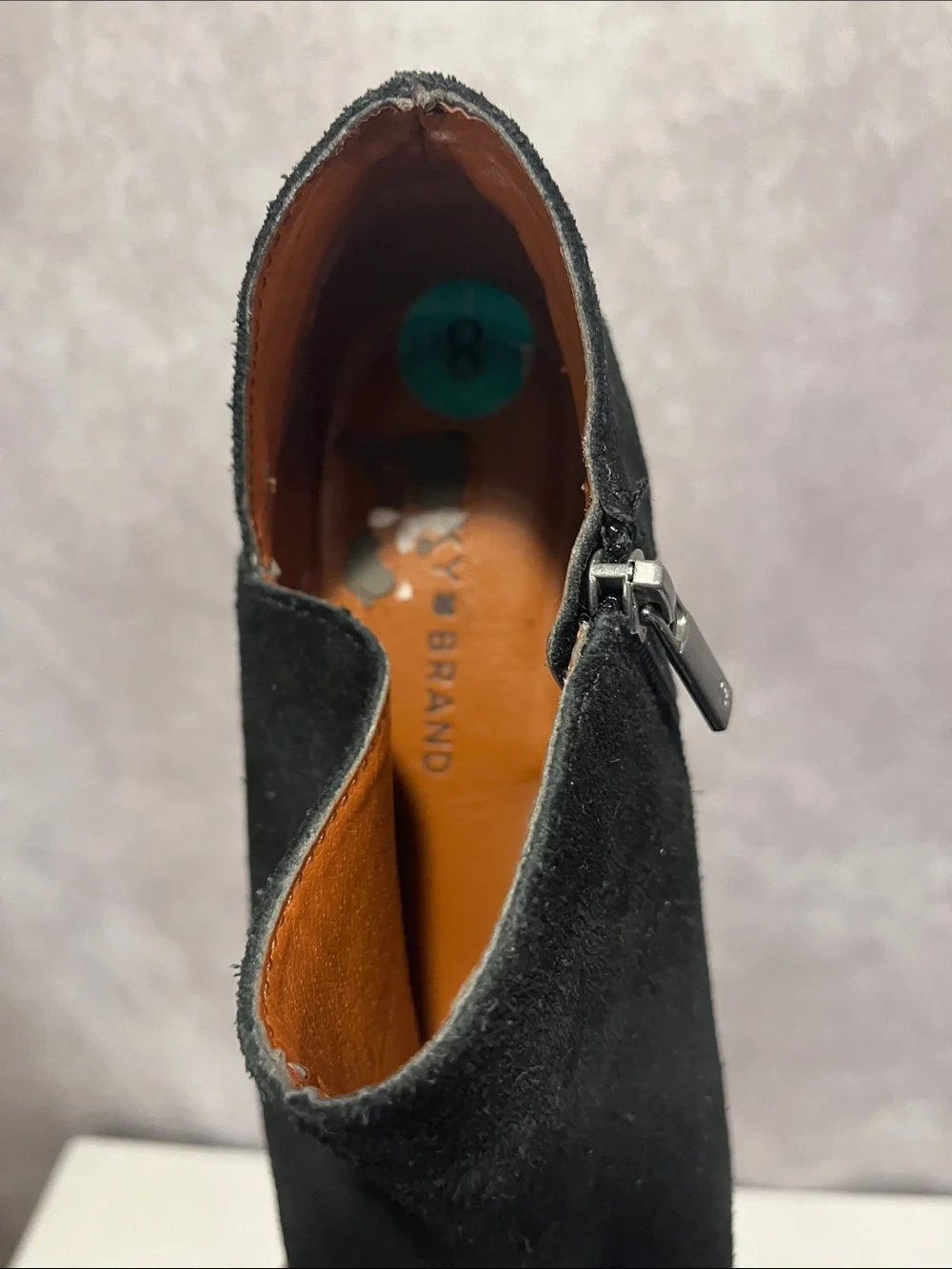 Lucky Brand Fenley Side Zip Black Suede Chukka Boots size 8